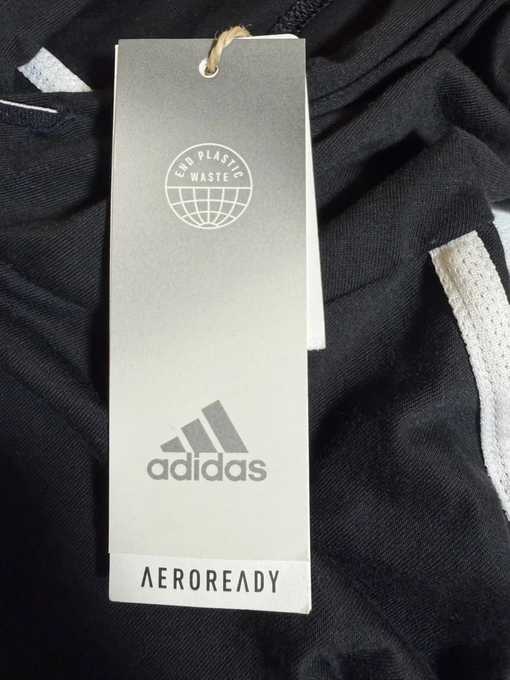Adidas Black Hoodie with White Stripe Accents